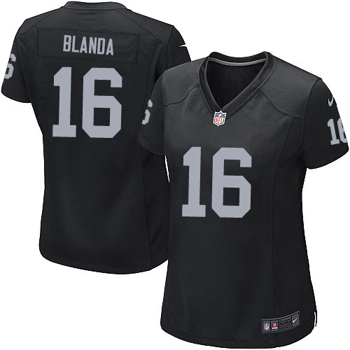 Women's Game George Blanda Nike Jersey Black Home - #16 NFL Oakland Raiders